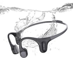 71od12XxrtL._AC_SL1500_ Casque Mojawa Run Plus noir à conduction osseuse pour la natation.