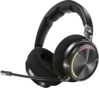 Casque Corsair Virtuoso MAX Carbon orienté de profil montrant la finition aluminium.