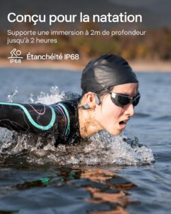 81n9+vduY0L._AC_SL1500_ Shokz OpenSwim Pro en situation réelle au bord de l'eau.