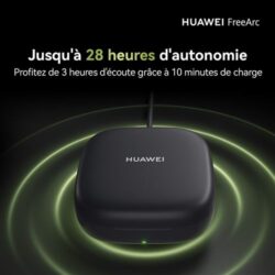 Ecouteurs-sans-fil-Huawei-FreeArc-Bluetooth-Noir (3) Boîtier de charge compact noir pour Huawei FreeArc.