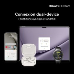 Ecouteurs-sans-fil-Huawei-FreeArc-Bluetooth-Noir (5) Schéma des ondes sonores inversées pour la réduction des fuites sur le FreeArc.