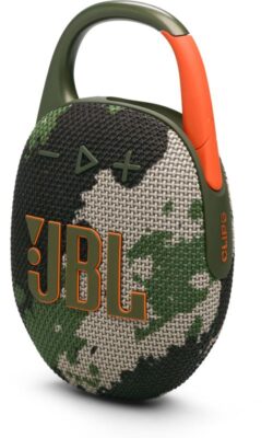 JBL Clip 5 vue de profil montrant sa compacité.