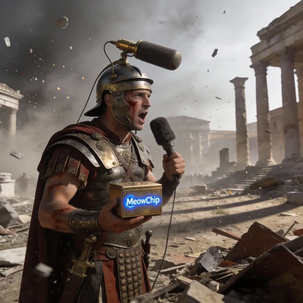 Casque PS5 Xbox : les champions du milieu de gamme 10 Centurion romain utilisant un microphone tactique en laiton pour diriger ses troupes lors d'une bataille épique.