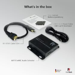 FeinTech AX110 HDMI 2.1 eARC Audio Extractor – Convertisseur pour TV avec Dolby Atmos – vue détail