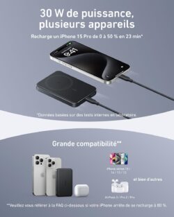 anker-maggo-powerbank-10000-mah-batterie-magn-tique-ultra-fine-pour-iphone-magsafe-5 Anker MagGo Powerbank 10000 mAh – Batterie magnétique ultra fine pour iPhone MagSafe – vue détail