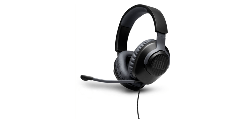 JBL Quantum 100 Noir – Casque Gaming Filaire Pas Cher avec Micro Détachable