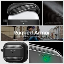 spigen-rugged-armor-airpods-pro-2-coque-de-protection-fine-certifi-e-mil-std-1 Spigen Rugged Armor AirPods Pro 2 – Coque de protection fine certifiée MIL-STD – vue détail