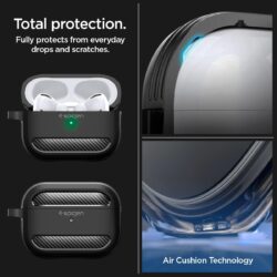 spigen-rugged-armor-airpods-pro-2-coque-de-protection-fine-certifi-e-mil-std-2 Spigen Rugged Armor AirPods Pro 2 – Coque de protection fine certifiée MIL-STD – vue détail