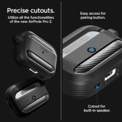 spigen-rugged-armor-airpods-pro-2-coque-de-protection-fine-certifi-e-mil-std-4 Spigen Rugged Armor AirPods Pro 2 – Coque de protection fine certifiée MIL-STD – vue détail