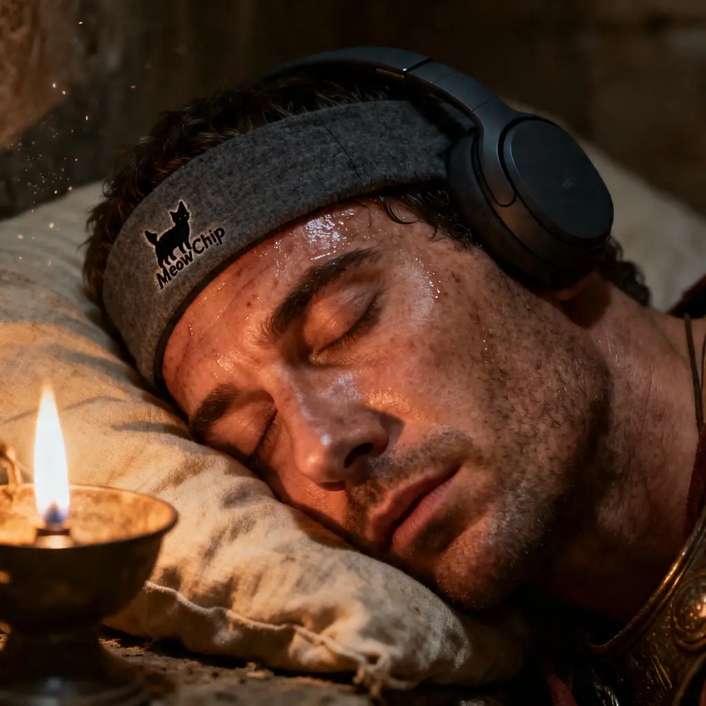 Casque pour dormir (Bandeau sleep headphones) - Confort nocturne Romain - Style Romano-Tech MeowChip