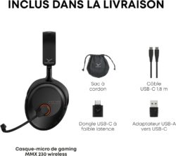 Beyerdynamic MMX 230 Wireless – Casque gaming sans-fil 60h et batterie remplaçable – vue détail