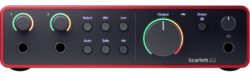 Focusrite Scarlett 2i2 Studio 4th Gen – Pack home-studio complet avec convertisseurs pro – vue détail