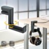 KIWIFOTOS DH-U5A – Support de casque pivotant 360° pour bureau organisé – vue détail