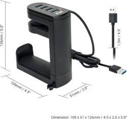 KIWIFOTOS DH-U5A – Support de casque pivotant 360° pour bureau organisé – vue détail