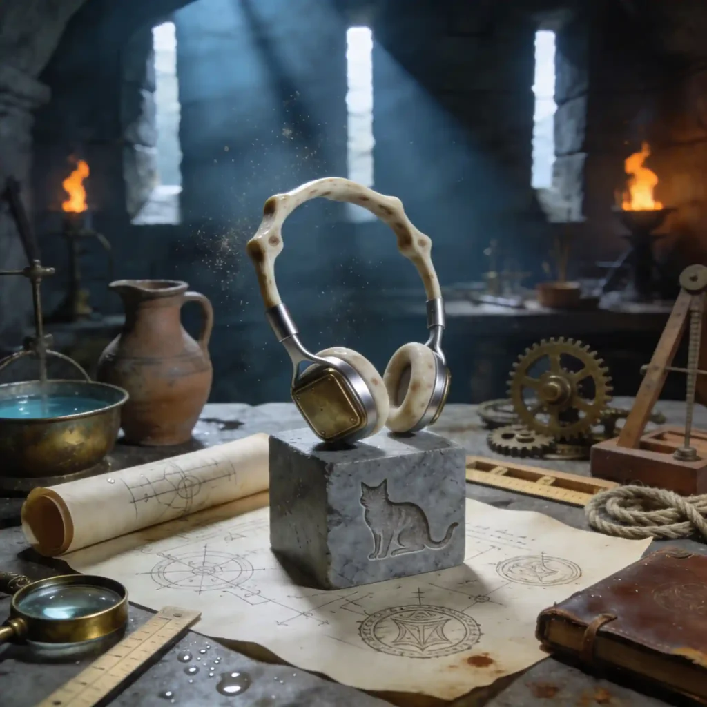 Les meilleurs écouteurs natation : ton verdict expert 2026 10 Écouteur de natation sur socle de granit dans un atelier romain d'ingénierie, entouré d'instruments de mesure en bronze et de schémas d'étanchéité gravés sur parchemin.
